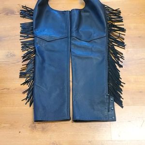 Leather Fringed Motorcycle Chaps